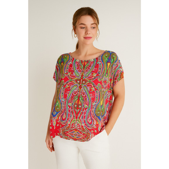 Lauren Ralph Lauren Womens Paisley Top XL Colorful Feminine Quiet Luxury Boho - Picture 1 of 5